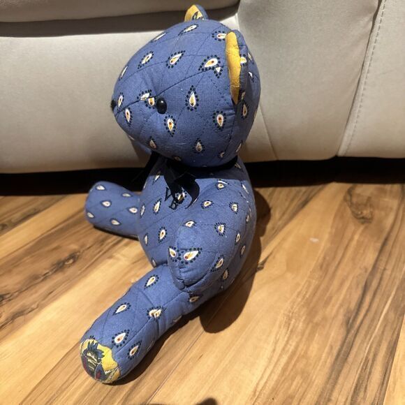 Vera Bradley Blue Beary Large Stuffed Bear Doll French Blue & Yellow Accents NWT - Picture 5 of 10